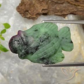 Rubino-zoisite naturale multicolore da 19,94 ct, forma fantasia, opaco