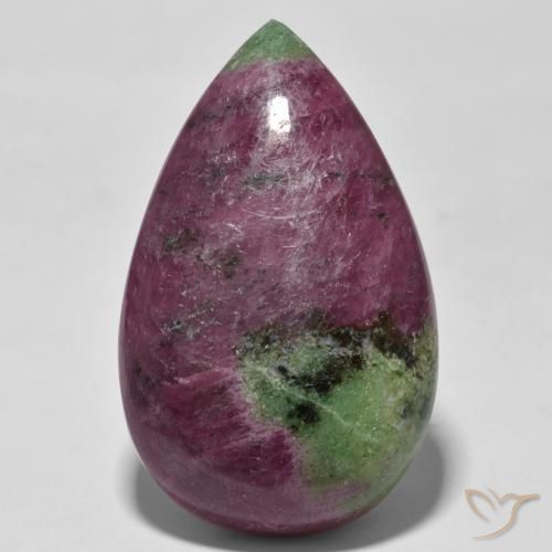 93.98ct Naturale Multicolore Rubino-Zoisite, Forma a pera, Opaco