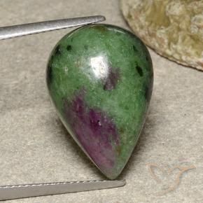 Rubino-Zoisite Multicolore naturale da 15.77 ct, Forma a pera, Opaco