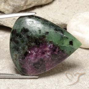 Rubino-Zoisite Multicolore naturale da 38.75 ct, Forma a pera, Opaco