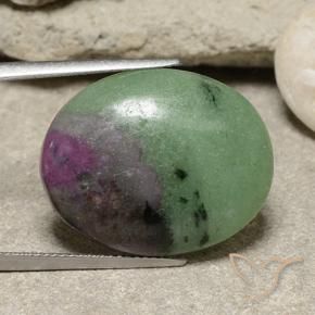 Rubino-Zoisite Multicolore naturale da 27.80 ct, Ovale, Opaco