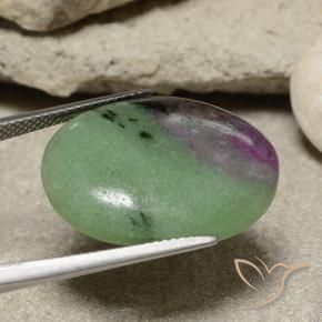Rubino-Zoisite Multicolore naturale da 27.80 ct, Ovale, Opaco