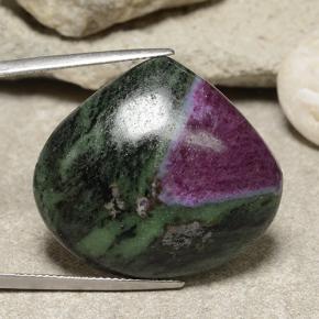 Rubino-zoisite naturale multicolore da 56,65 ct, taglio a pera, opaco