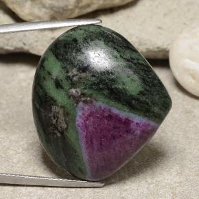 Rubino-zoisite naturale multicolore da 56,65 ct, taglio a pera, opaco