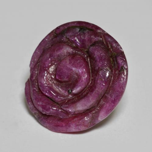 Rubino-Zoisite Viola medio-scuro naturale da 11.63 ct, Taglio a fiore, Opaco