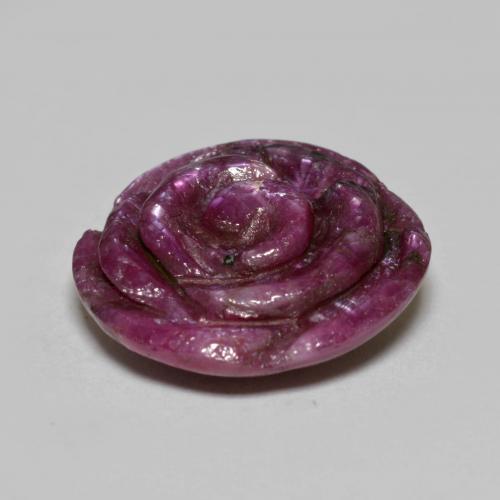 Rubino-Zoisite Viola medio-scuro naturale da 11.63 ct, Taglio a fiore, Opaco
