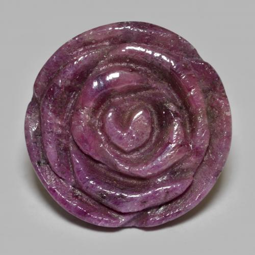 Rubino-zoisite naturale porpora da 32,56 ct, taglio fiore, opaco