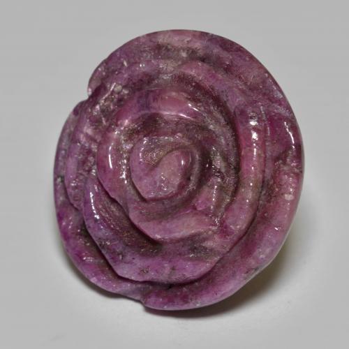 Rubino-zoisite naturale porpora da 32,56 ct, taglio fiore, opaco