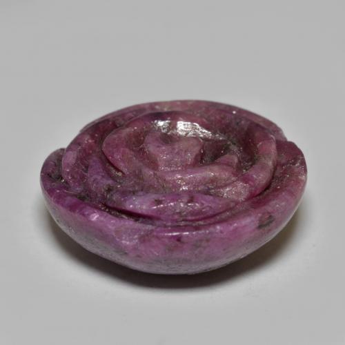 Rubino-zoisite naturale porpora da 32,56 ct, taglio fiore, opaco