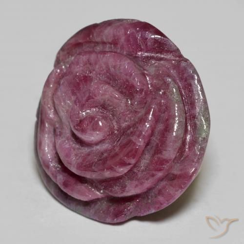 Rubino-Zoisite Viola rossastro naturale da 29.99 ct, Taglio a fiore, Opaco