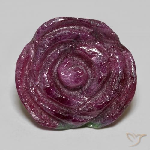20.70ct Naturale Multicolore Rubino-Zoisite, Taglio a fiore, Opaco