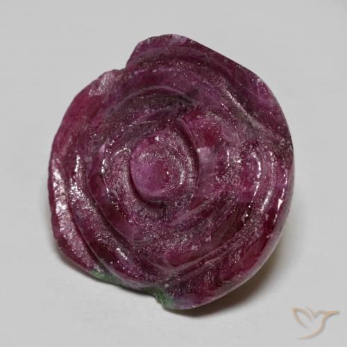 Rubino-Zoisite Multicolore naturale da 20.70 ct, Taglio a fiore, Opaco