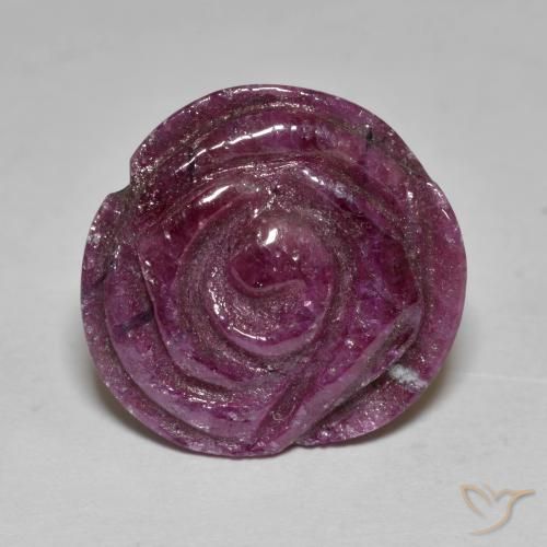 13.84ct Naturale Rosso lampone Rubino-Zoisite, Taglio a fiore, Opaco
