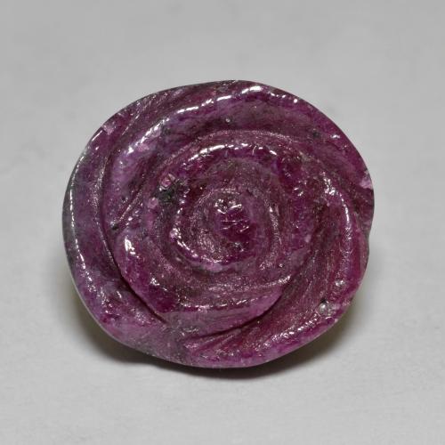 Rubino-Zoisite Rosso lampone naturale da 16.43 ct, Taglio a fiore, Opaco