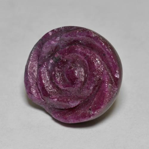 Rubino-Zoisite Rosso lampone naturale da 16.43 ct, Taglio a fiore, Opaco