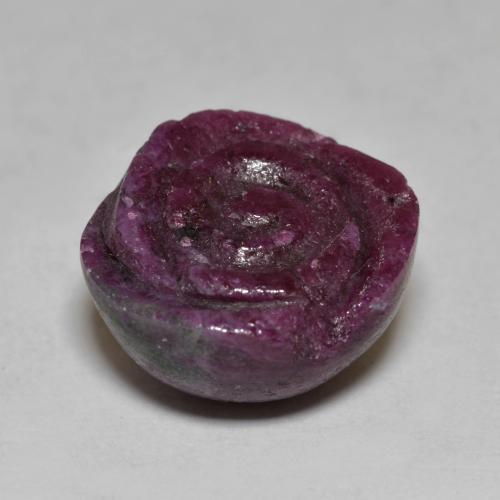 Rubino-Zoisite Rosso lampone naturale da 16.43 ct, Taglio a fiore, Opaco