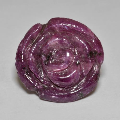 Rubino-zoisite naturale porpora da 13,40 ct, taglio fiore, opaco