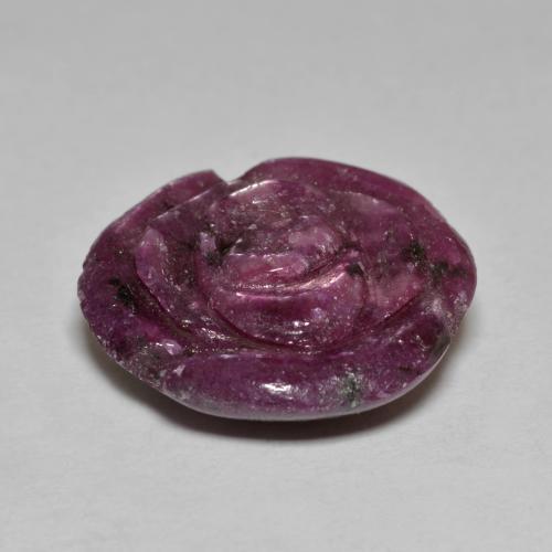 Rubino-zoisite naturale porpora da 13,40 ct, taglio fiore, opaco
