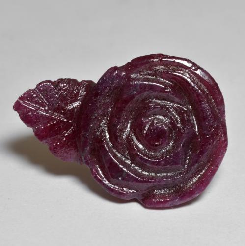 Rubino-zoisite naturale porpora da 13,57 ct, taglio fiore, opaco