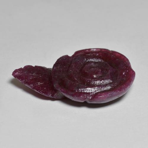Rubino-zoisite naturale porpora da 13,57 ct, taglio fiore, opaco