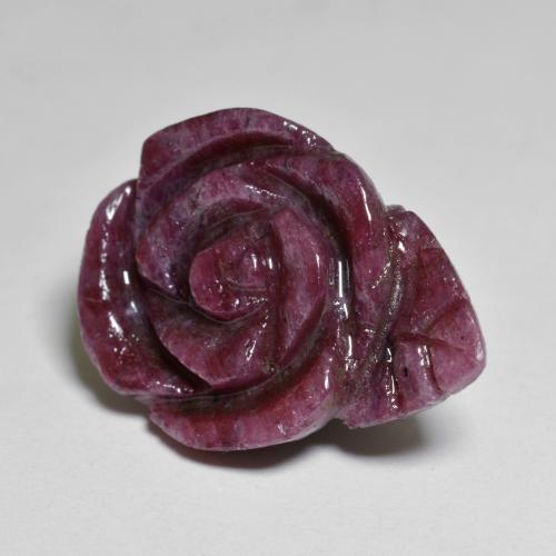 Rubino-Zoisite Viola medio naturale da 17.44 ct, Taglio a fiore, Opaco