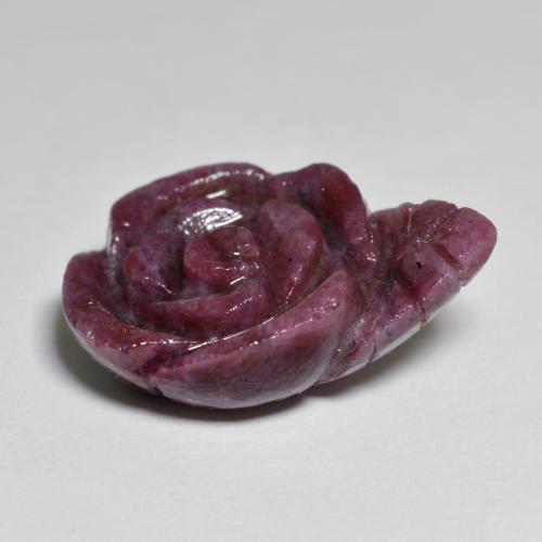 Rubino-Zoisite Viola medio naturale da 17.44 ct, Taglio a fiore, Opaco