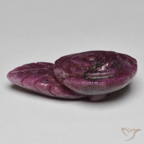 Rubino-Zoisite Rosso scuro naturale da 27.03 ct, Taglio a fiore, Opaco