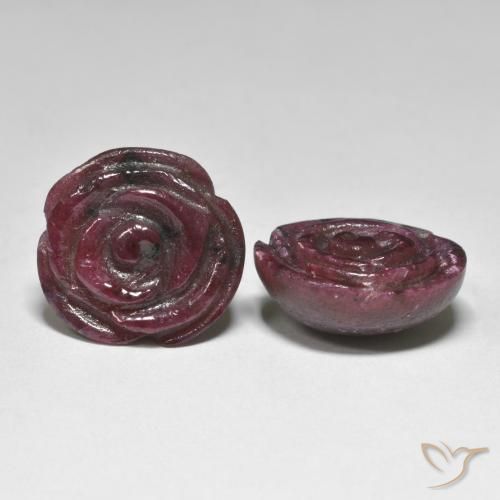 Gemme di Rubino-Zoisite Multicolore naturale da 31.97 ct, Taglio a fiore, Opaco