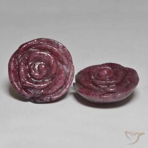Gemme di Rubino-Zoisite Multicolore naturale da 59.96 ct, Taglio a fiore, Opaco