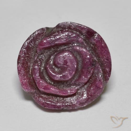 15.85ct Naturale Viola medio-scuro Rubino-Zoisite, Taglio a fiore, Opaco
