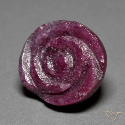 16.43ct Naturale Viola medio-scuro Rubino-Zoisite, Taglio a fiore, Opaco