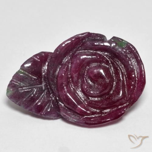 Rubino-Zoisite Multicolore naturale da 25.11 ct, Taglio a fiore, Opaco