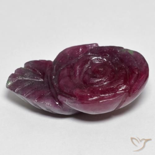 Rubino-Zoisite Multicolore naturale da 25.11 ct, Taglio a fiore, Opaco
