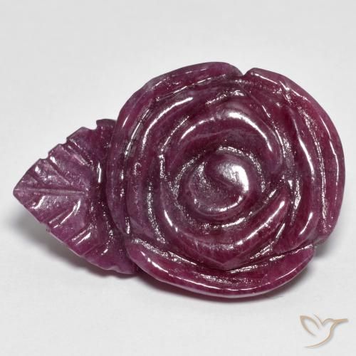 30.69ct Naturale Multicolore Rubino-Zoisite, Taglio a fiore, Opaco