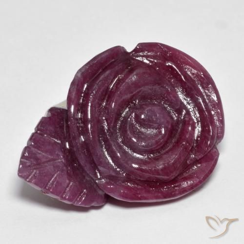Rubino-Zoisite Multicolore naturale da 30.69 ct, Taglio a fiore, Opaco