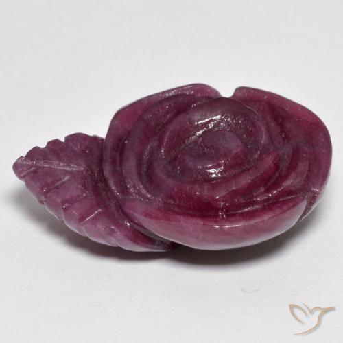 Rubino-Zoisite Multicolore naturale da 30.69 ct, Taglio a fiore, Opaco