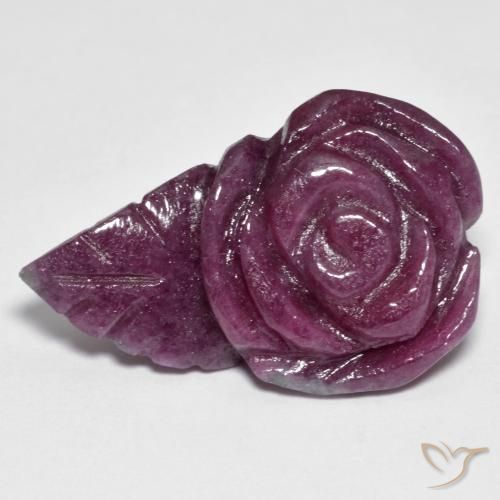 25.65ct Naturale Multicolore Rubino-Zoisite, Taglio a fiore, Opaco