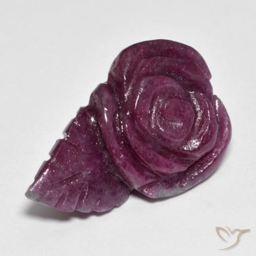 Rubino-Zoisite Multicolore naturale da 25.65 ct, Taglio a fiore, Opaco