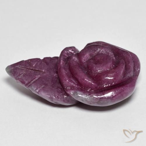 Rubino-Zoisite Multicolore naturale da 25.65 ct, Taglio a fiore, Opaco