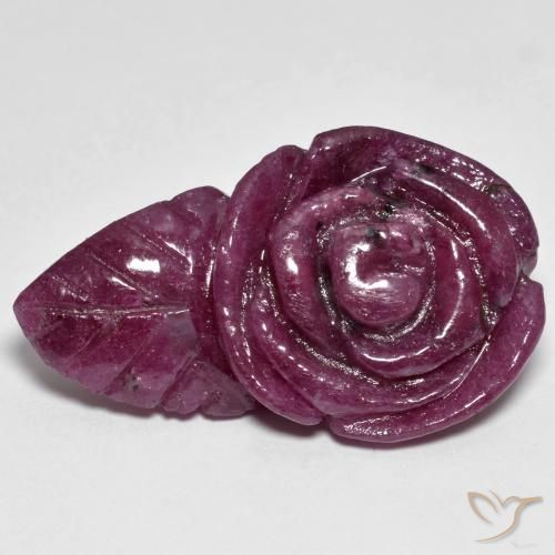 Rubino-Zoisite Multicolore naturale da 43.93 ct, Taglio a fiore, Opaco