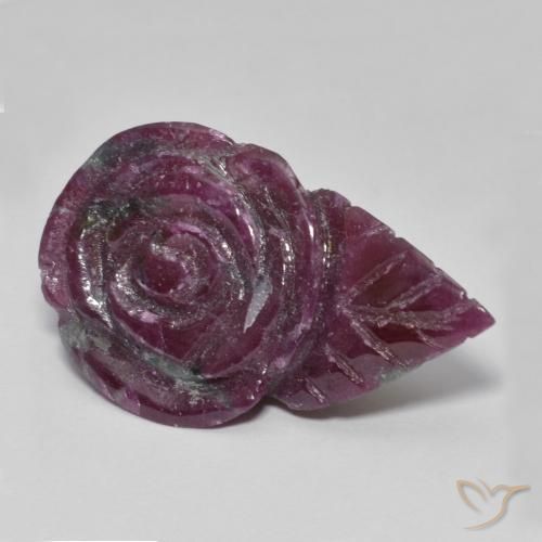 37.52ct Naturale Multicolore Rubino-Zoisite, Taglio a fiore, Opaco