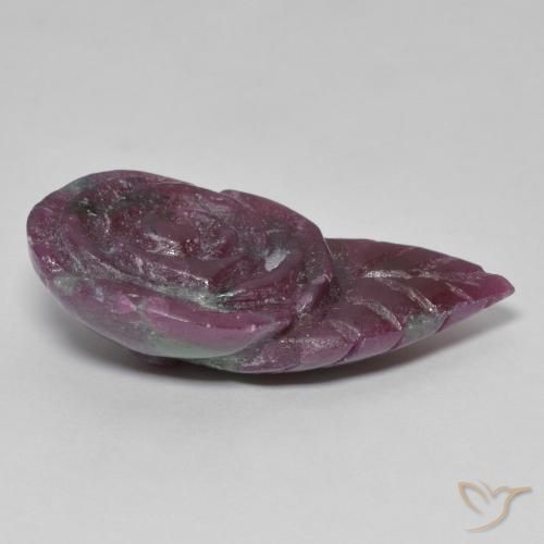 Rubino-Zoisite Multicolore naturale da 37.52 ct, Taglio a fiore, Opaco
