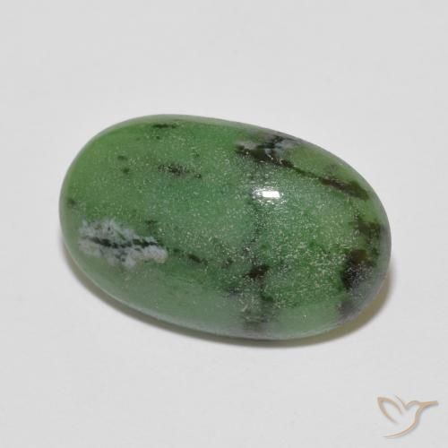 Rubino-Zoisite Verde scuro naturale da 6.23 ct, Ovale, Opaco