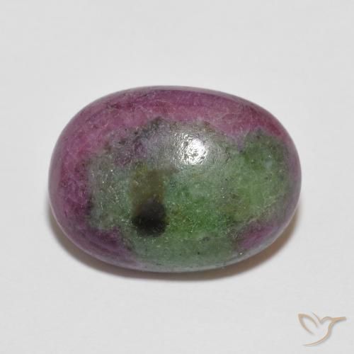 8.89ct Naturale Multicolore Rubino-Zoisite, Ovale, Opaco