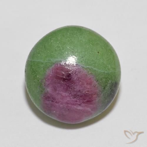 6.36ct Naturale Multicolore Rubino-Zoisite, Rotondo, Opaco