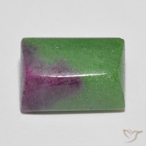 9.04ct Naturale Multicolore Rubino-Zoisite, Taglio a baguette, Opaco