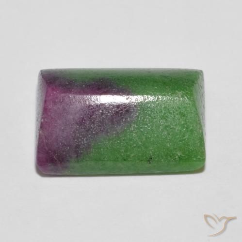 Rubino-Zoisite Multicolore naturale da 9.04 ct, Taglio a baguette, Opaco