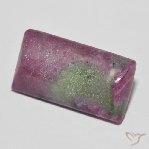 Rubino-Zoisite Multicolore naturale da 9.88 ct, Taglio a baguette, Opaco