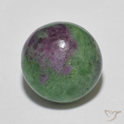 Rubino-zoisite naturale multicolore da 5,39 ct, taglio rotondo, opaco