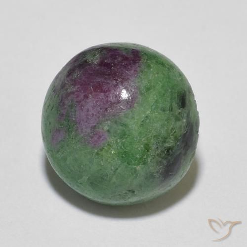 Rubino-zoisite naturale multicolore da 5,39 ct, taglio rotondo, opaco
